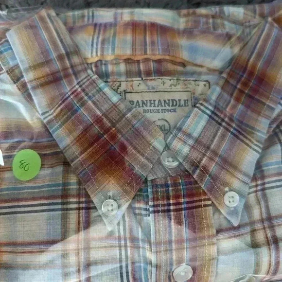 Panhandle rough stock men's size xxl short sleeve button down collard shirt - Picture 4 of 8